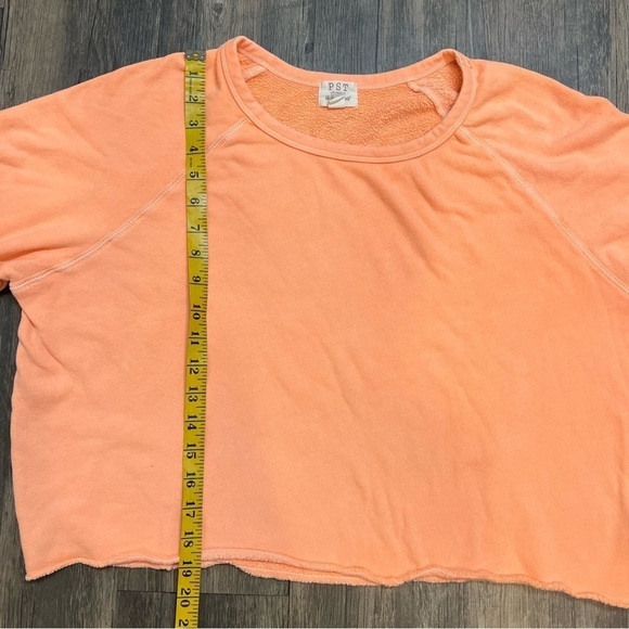 PST Women’s Long Sleeve Crewneck Orange Crop Top Sweatshirt Size L - Picture 6 of 6